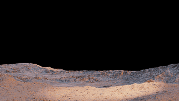 Procedural sci-fi Mars environment art created in Houdini