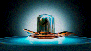 Fluid simulation crown splash water effect